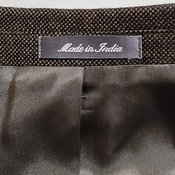 Oscar De Larenta 100% Wool Blazer suit Coat Jacket Brown & Black 46 Long - Picture 5 of 12